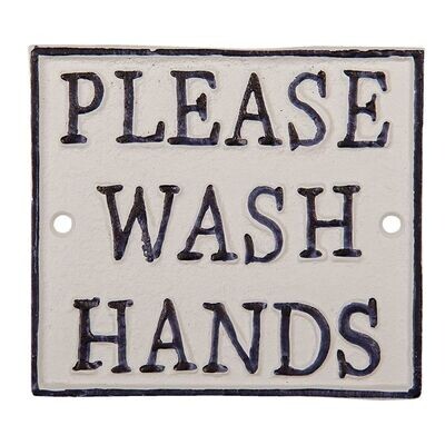 PLEASE WASH HANDS PLAQUE