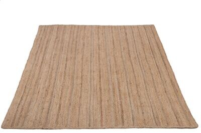NATURAL JUTE RUG WITH BRAIDED BORDER