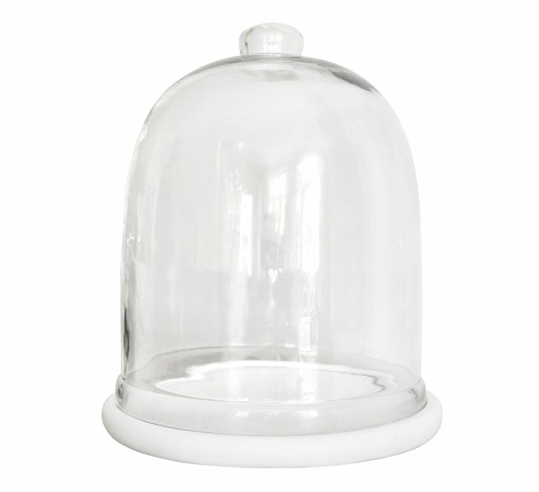 VERRE LARGE GLASS CLOCHE ON A WOODEN BASE