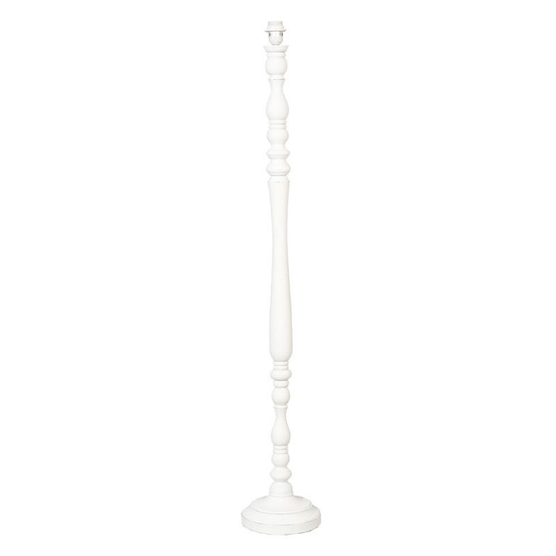 WHITE TURNED WOOD FLOOR LAMP BASE