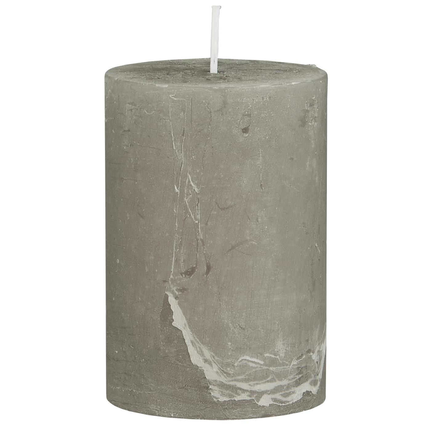 RUSTIC PILLAR CANDLE FRENCH GREY H 10 Ø 6.8cm