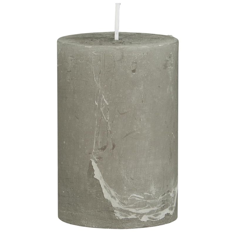 RUSTIC PILLAR CANDLE FRENCH GREY H 10 Ø 6.8cm