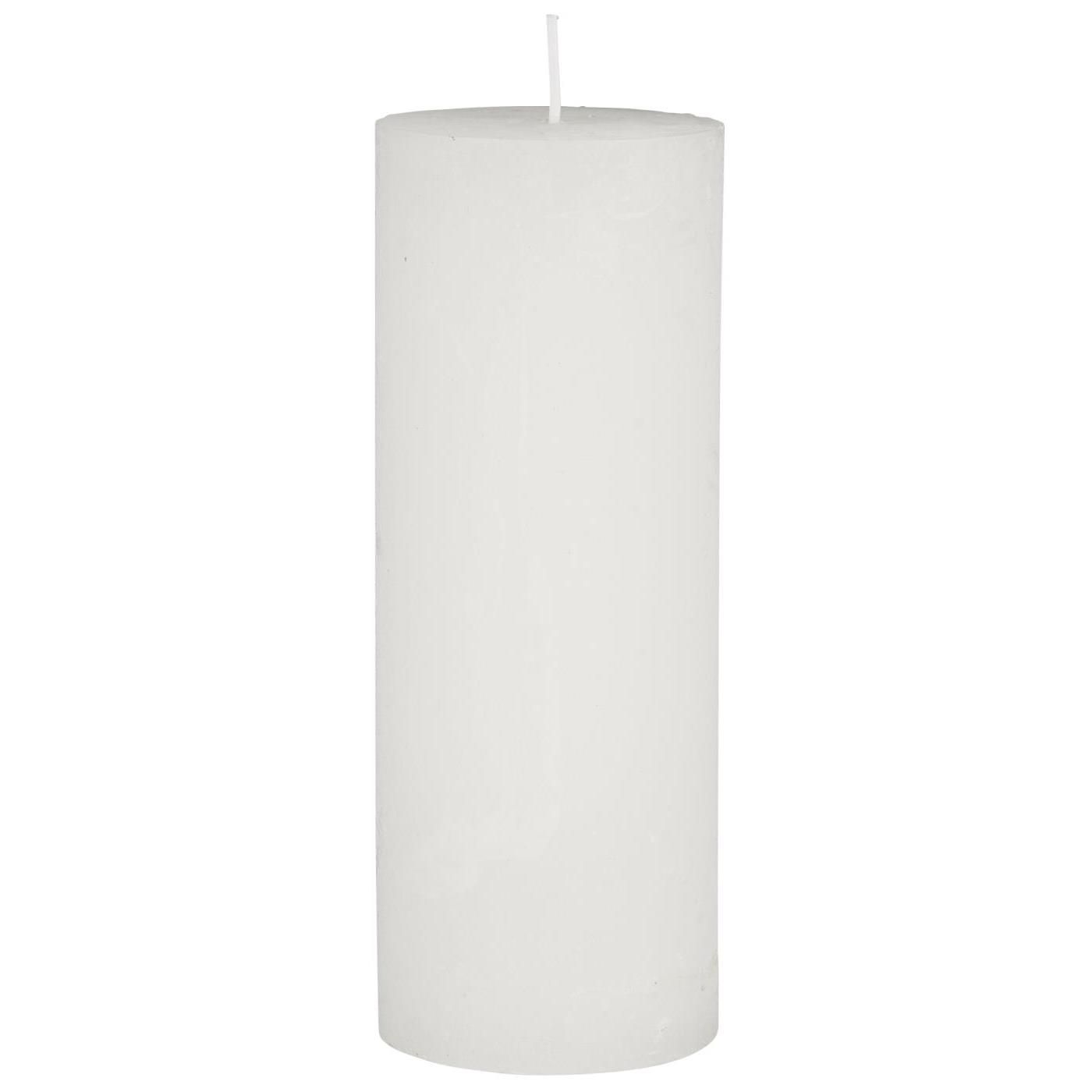 RUSTIC PILLAR CANDLE LIGHT WHITE H 18 Ø 6.8cm