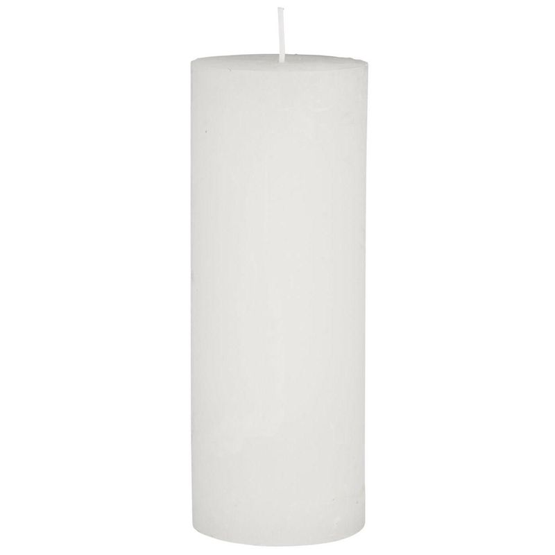 RUSTIC PILLAR CANDLE LIGHT WHITE H 18 Ø 6.8cm