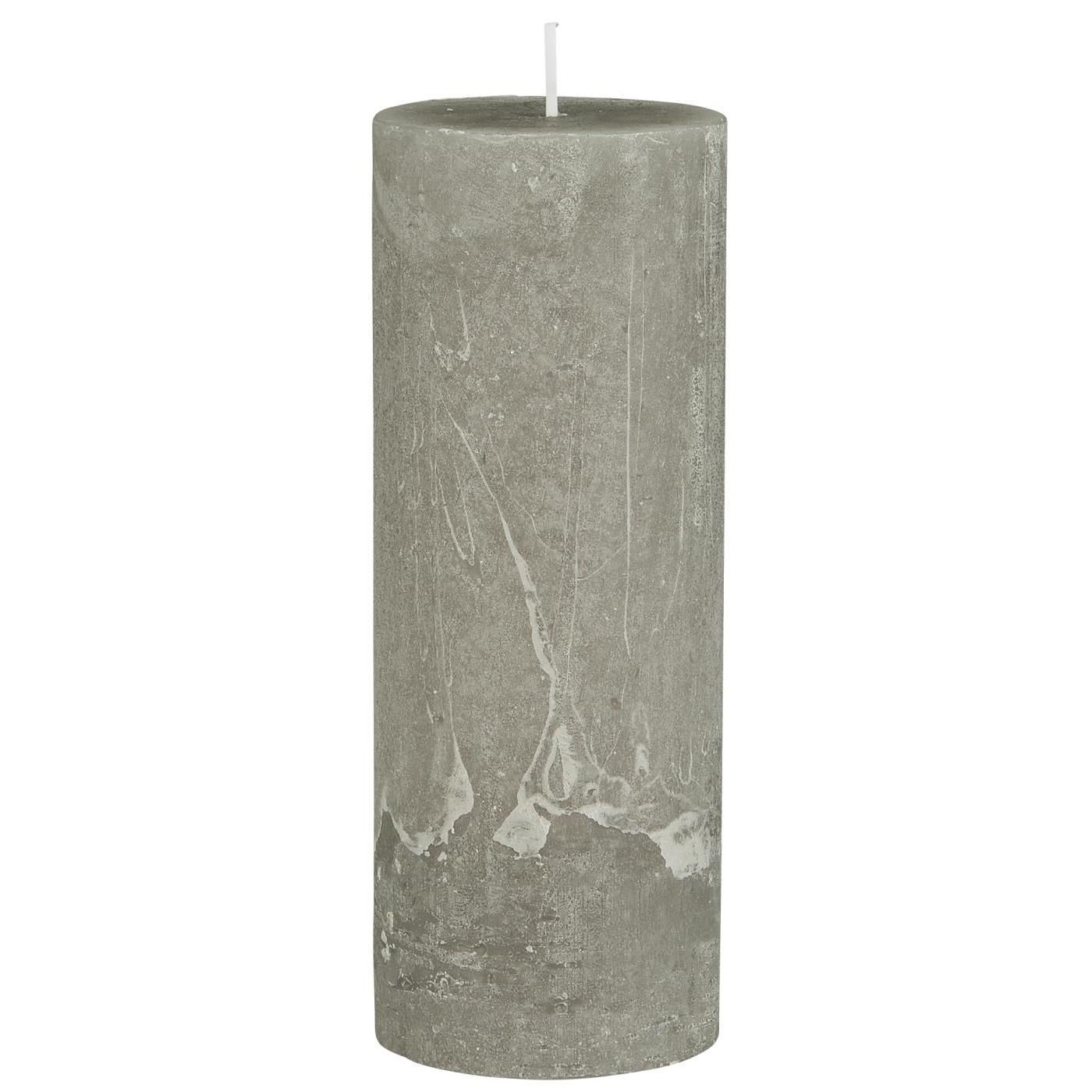 RUSTIC PILLAR CANDLE FRENCH GREY H 18 Ø 6.8cm