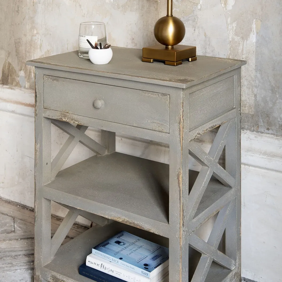 MARTA TWO SHELF BEDSIDE TABLE