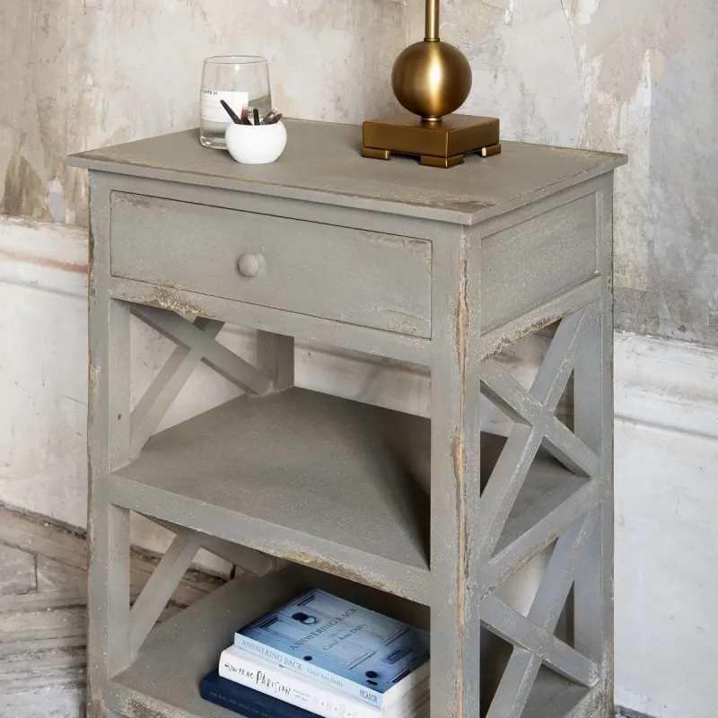 MARTA TWO SHELF BEDSIDE TABLE