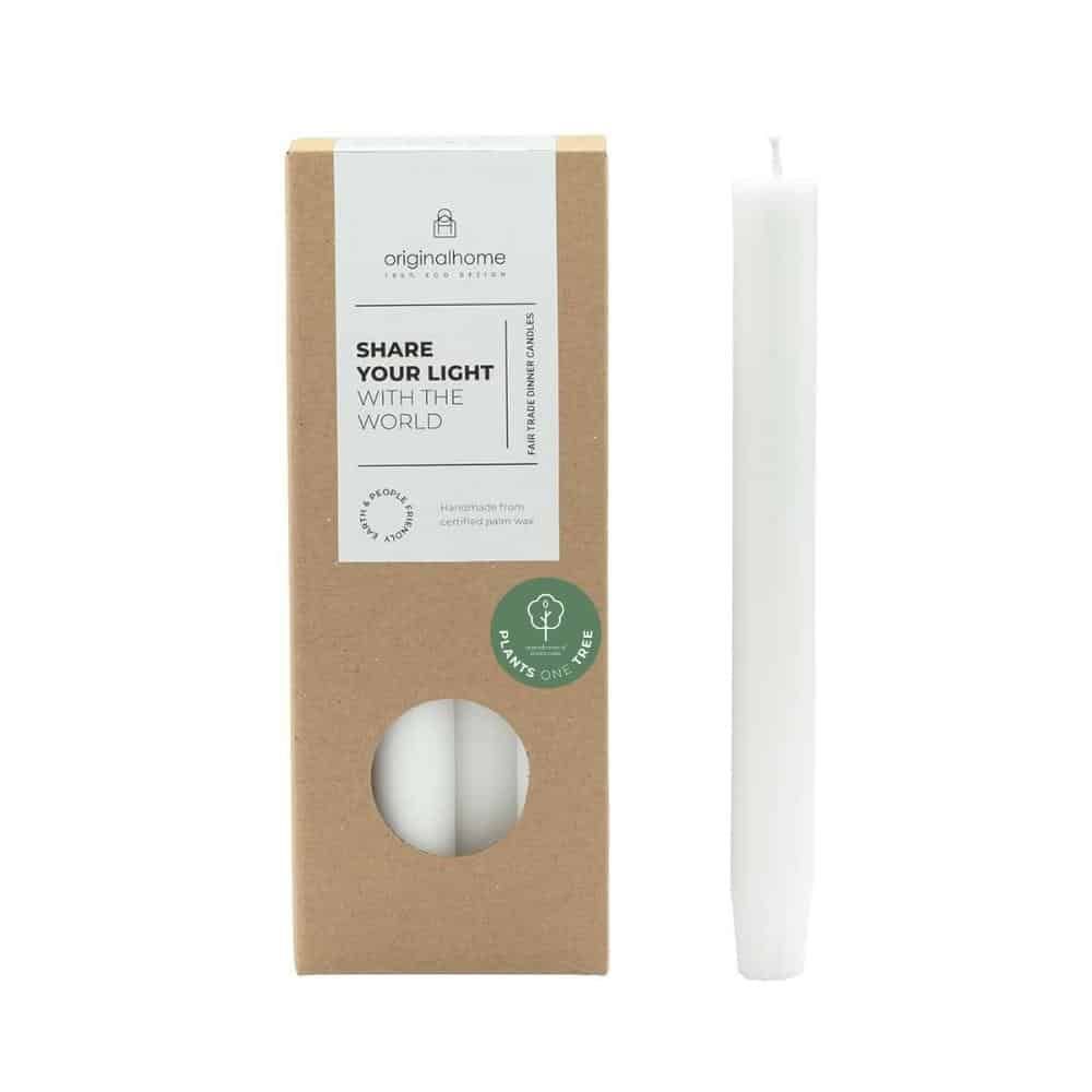VEGAN DINNER CANDLE 10 PACK OFF WHITE