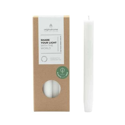 VEGAN DINNER CANDLE 10 PACK OFF WHITE