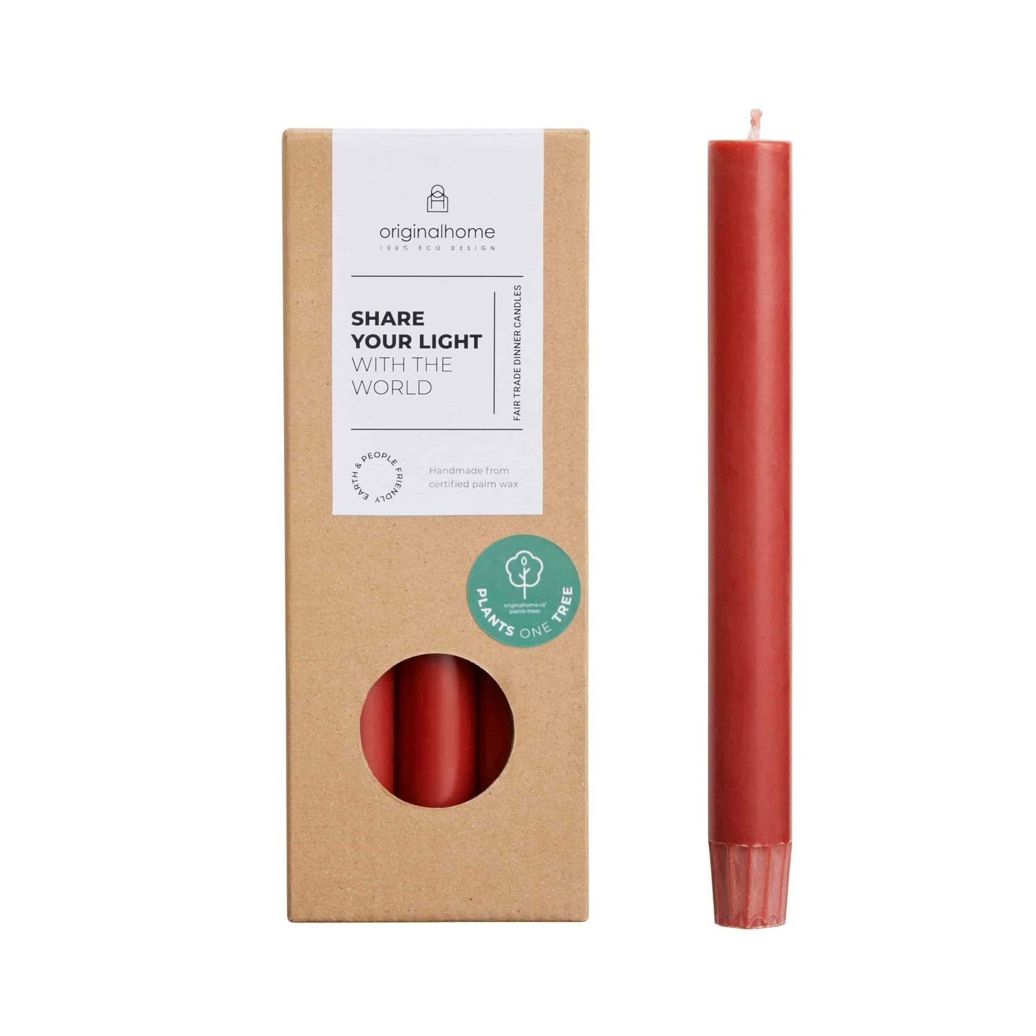 VEGAN DINNER CANDLE 10 PACK IN RED