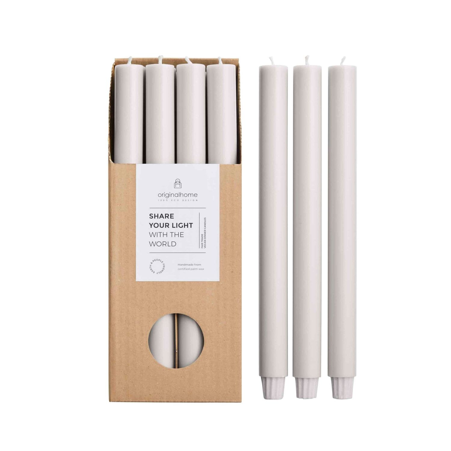 VEGAN EXTRA LONG CANDLE- LIGHT GREY