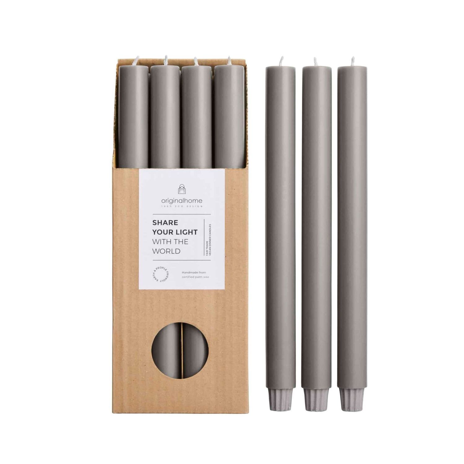 VEGAN EXTRA LONG CANDLE- DARK GREY