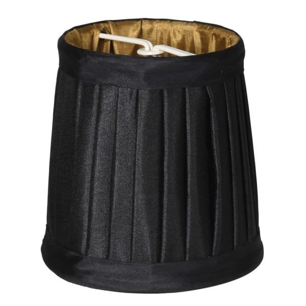 BLACK PLEATED CANDLE BULB CLIP ON SHADE
