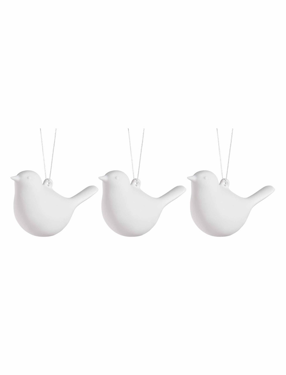 AIRDRIE BIRD BAUBLES SET OF 3 IN WHITE
