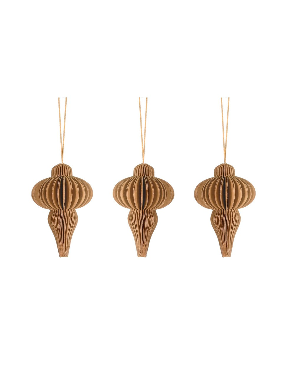 MADDOX CHRISTMAS TEARDROP BAUBLES SET OF 3 IN CINNAMON