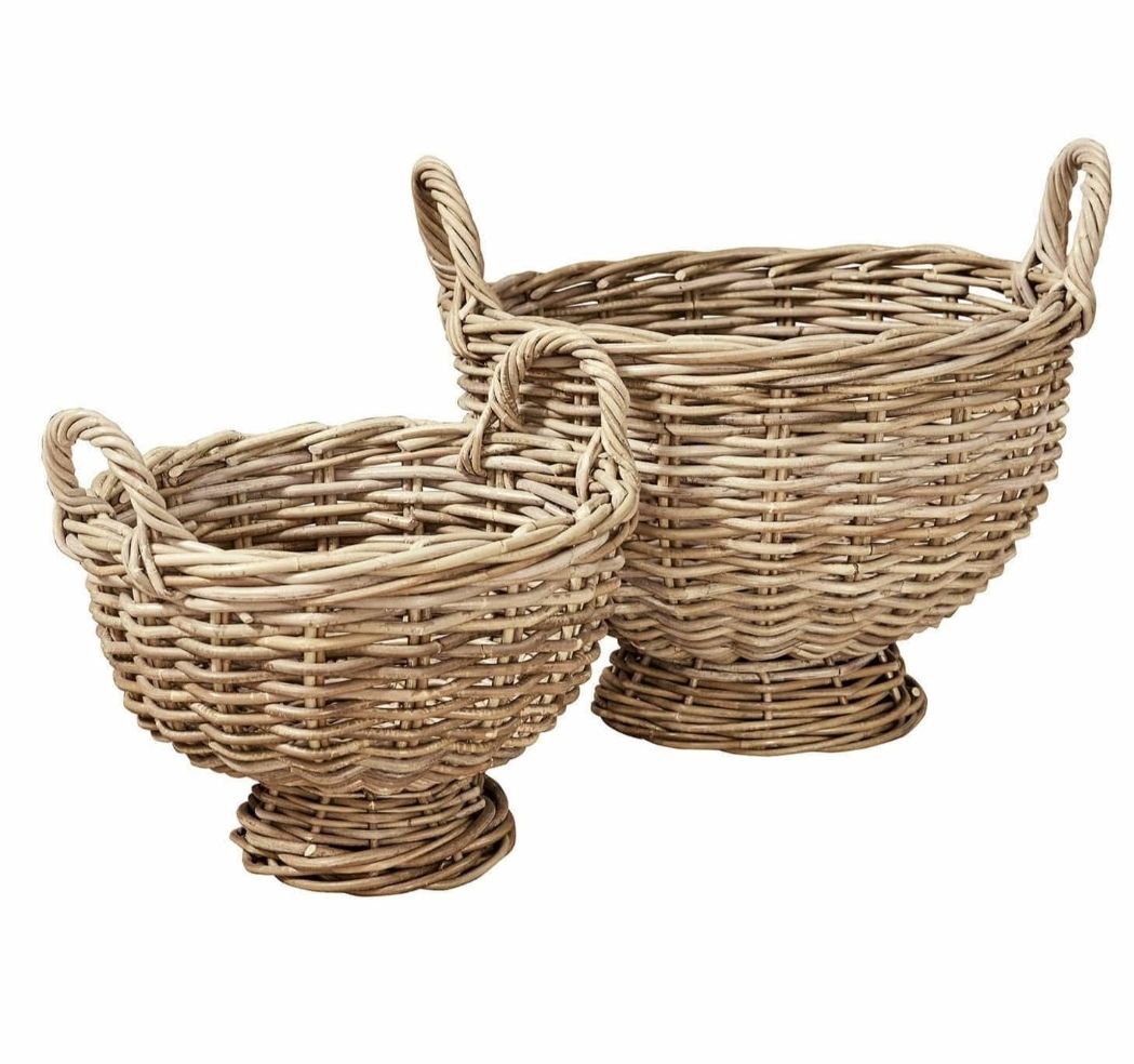 PEDESTAL RATTAN BOWL LARGE