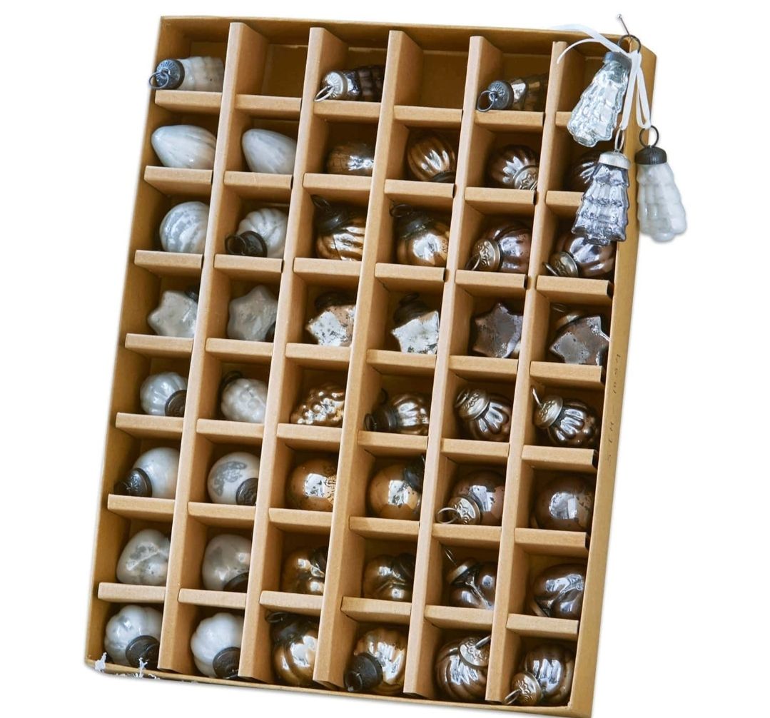 BOX OF 48 FESTIVE GLASS JEWELS