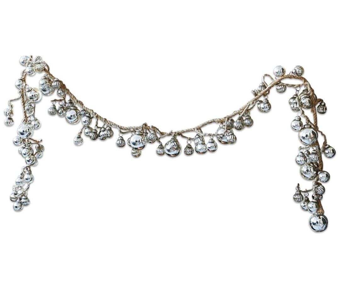 ANTIQUE GLASS AND JUTE GARLAND