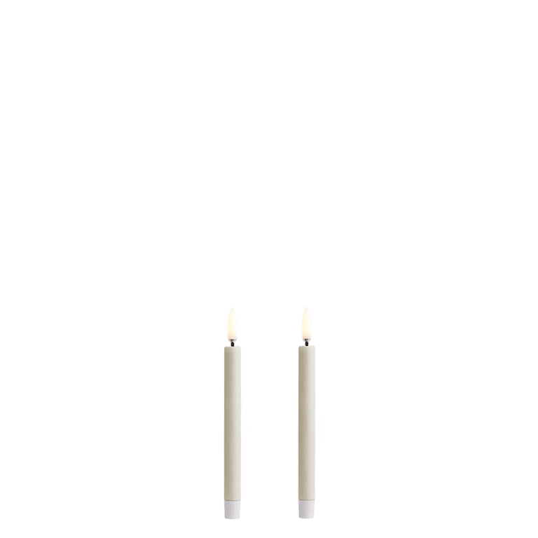 MINI IVORY TAPER CANDLES W1.3 x H13.8 cm (Twin Pack)