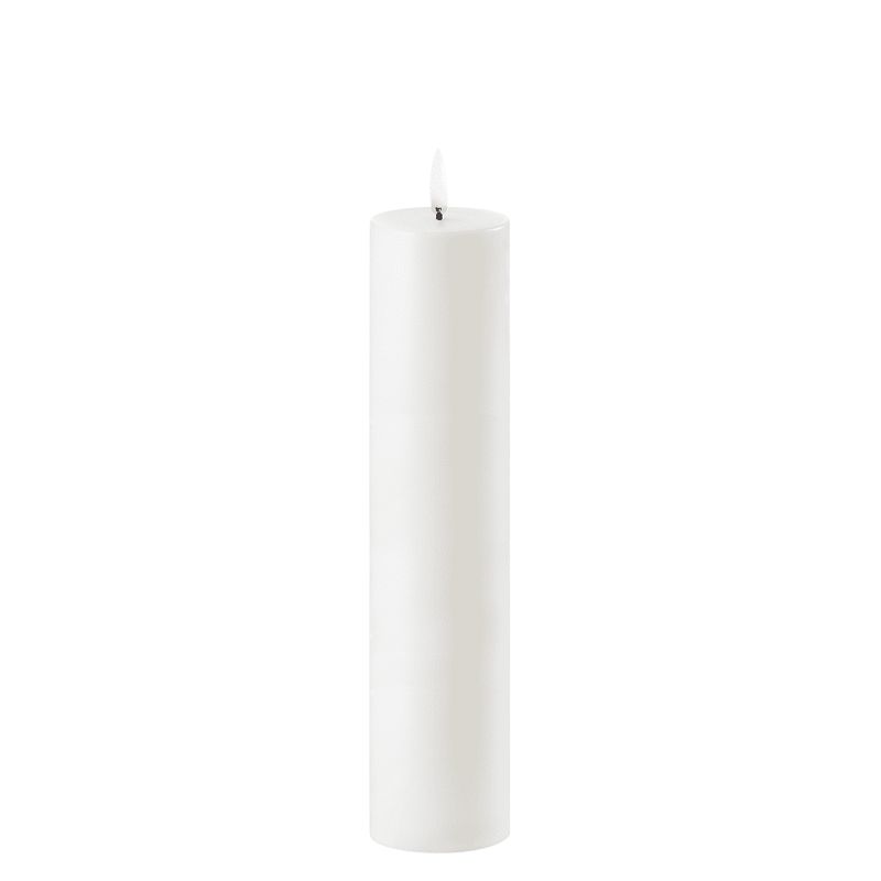 UYUNI LED PILLAR CANDLE NORDIC WHITE SMOOTH 4.8X22 CM