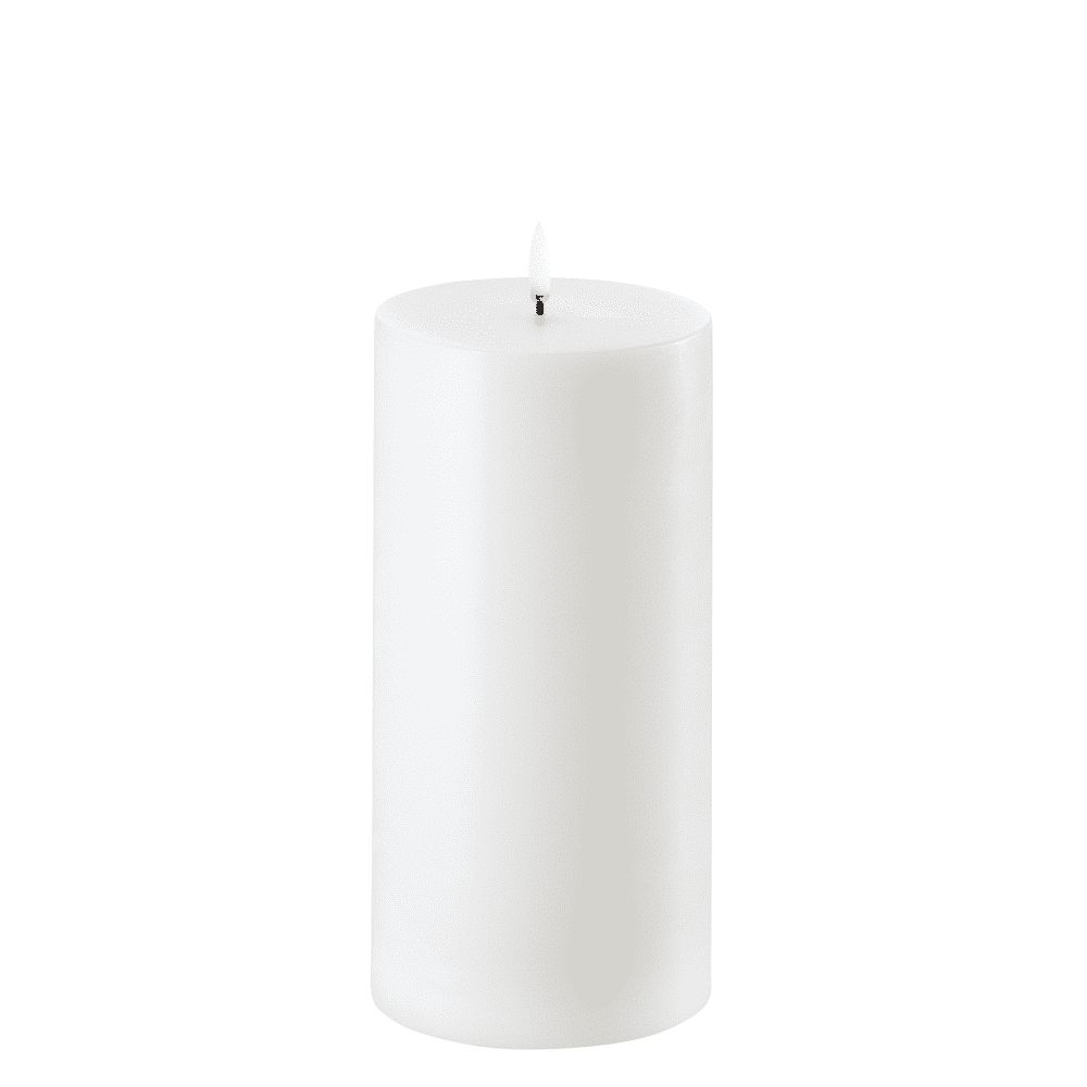 UYUNI REAL FLICKER LED PILLAR CANDLE NORDIC WHITE SMOOTH 10,1X20 CM