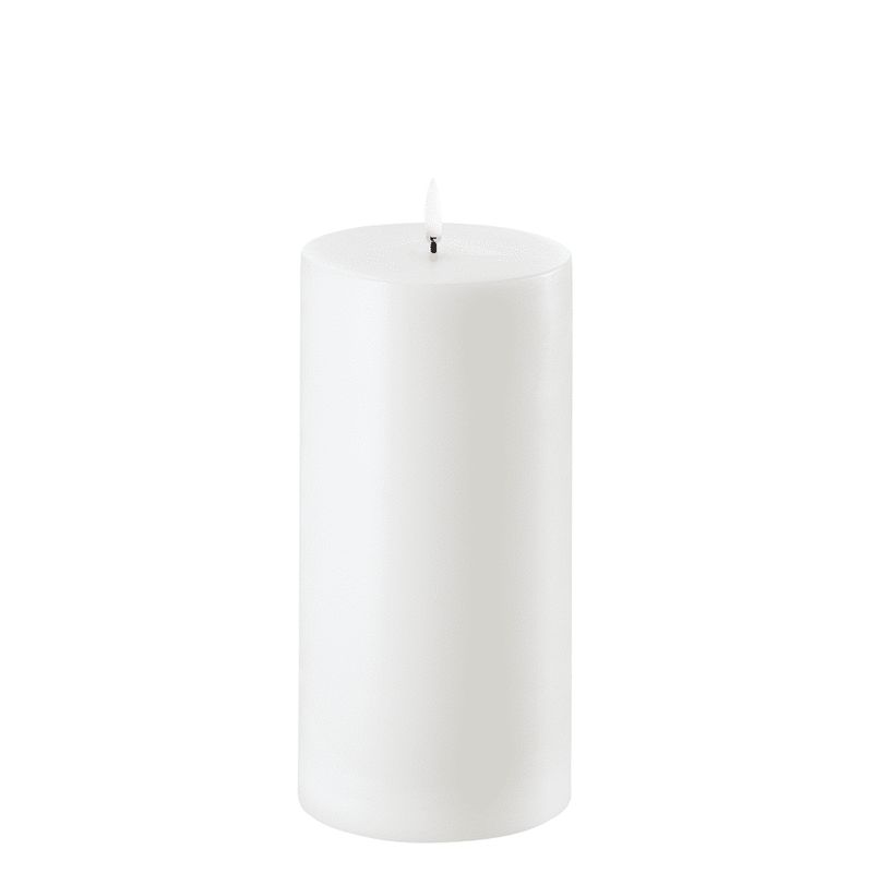 UYUNI REAL FLICKER LED PILLAR CANDLE NORDIC WHITE SMOOTH 10,1X20 CM