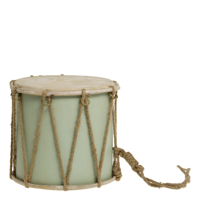 VINTAGE LEATHER DRUM VERTE LARGE