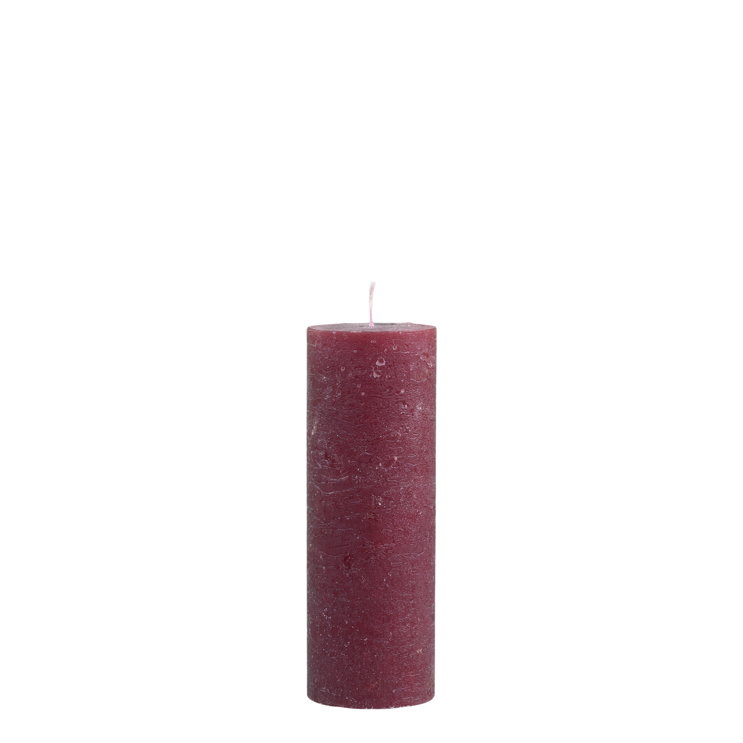 RUSTIC PILLAR CANDLE IN DARK RED 20x7cm