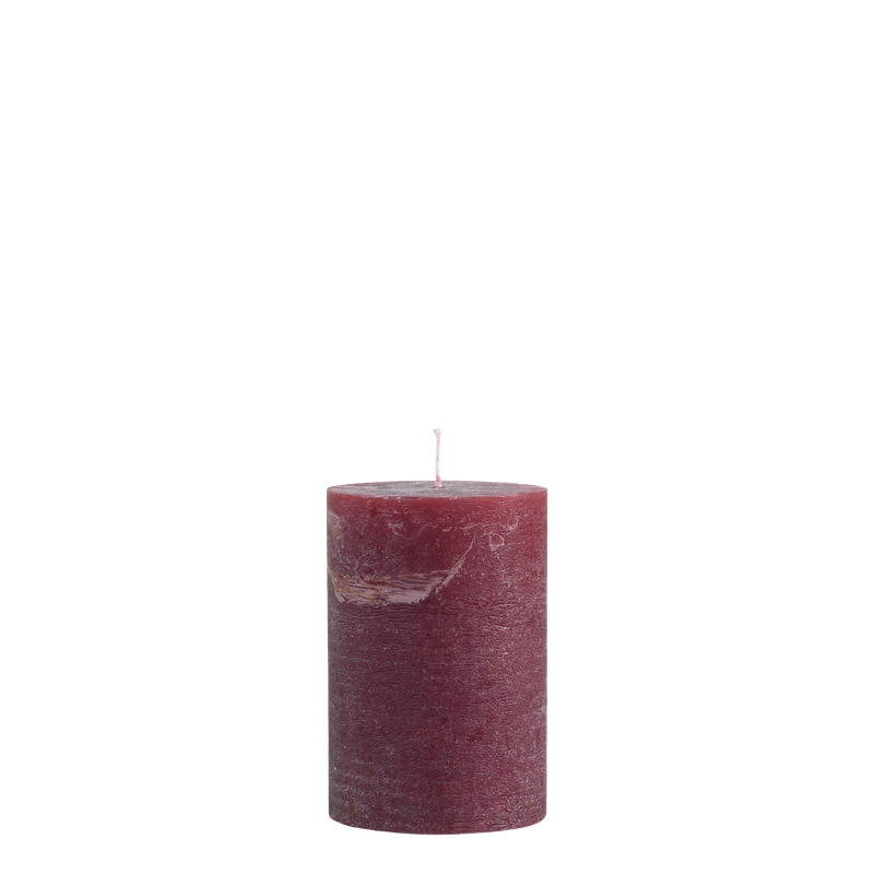RUSTIC PILLAR CANDLE 15x9.6cm IN RED
