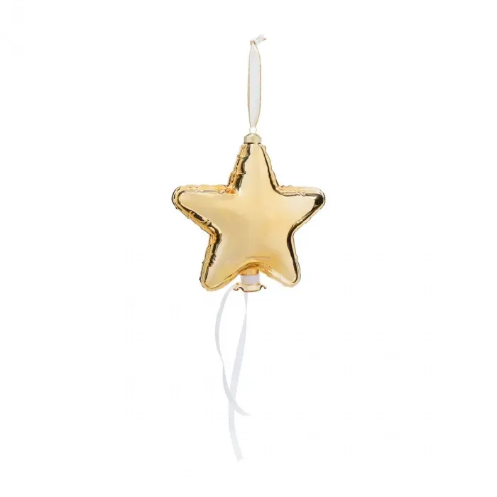 GLASS STAR BALLOON ORNAMENT LARGE IN GOLD