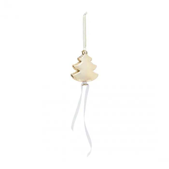 GLASS TREE BALLOON ORNAMENT SMALL IN GOLD