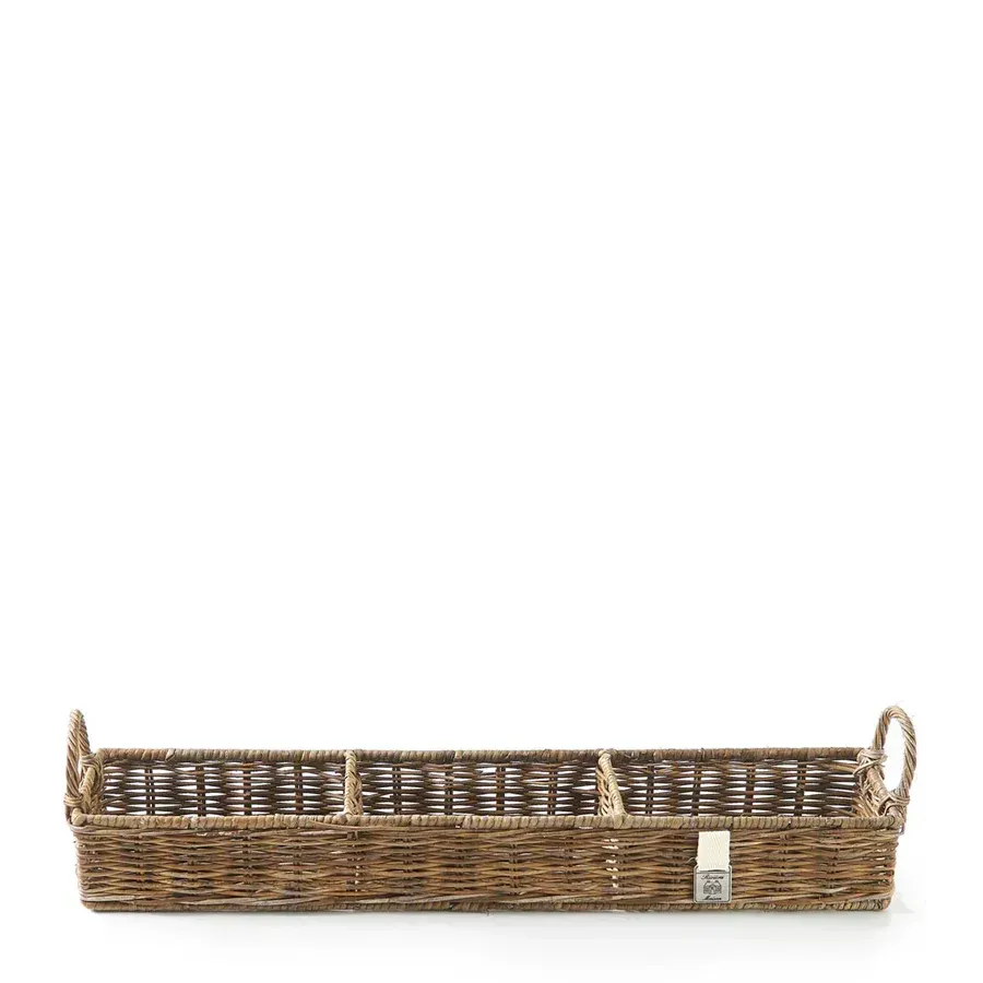 RUSTIC RATTAN RECTANGULAR BASKET