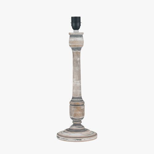 CAPTIVA GREY WASH MANGO WOOD TABLE LAMP BASE