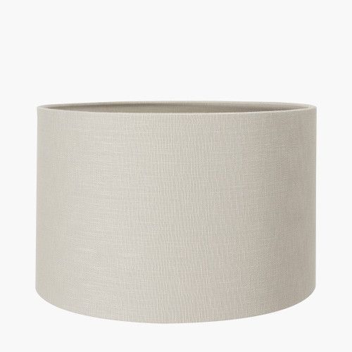 LINO GREY LINEN DRUM LAMPSHADE 50cm
