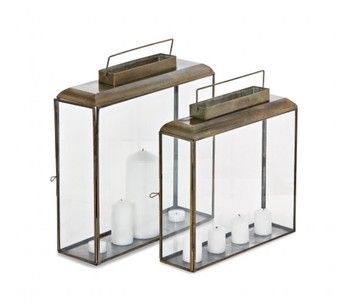 ESTELLE BRASS LANTERNS - SET OF 2