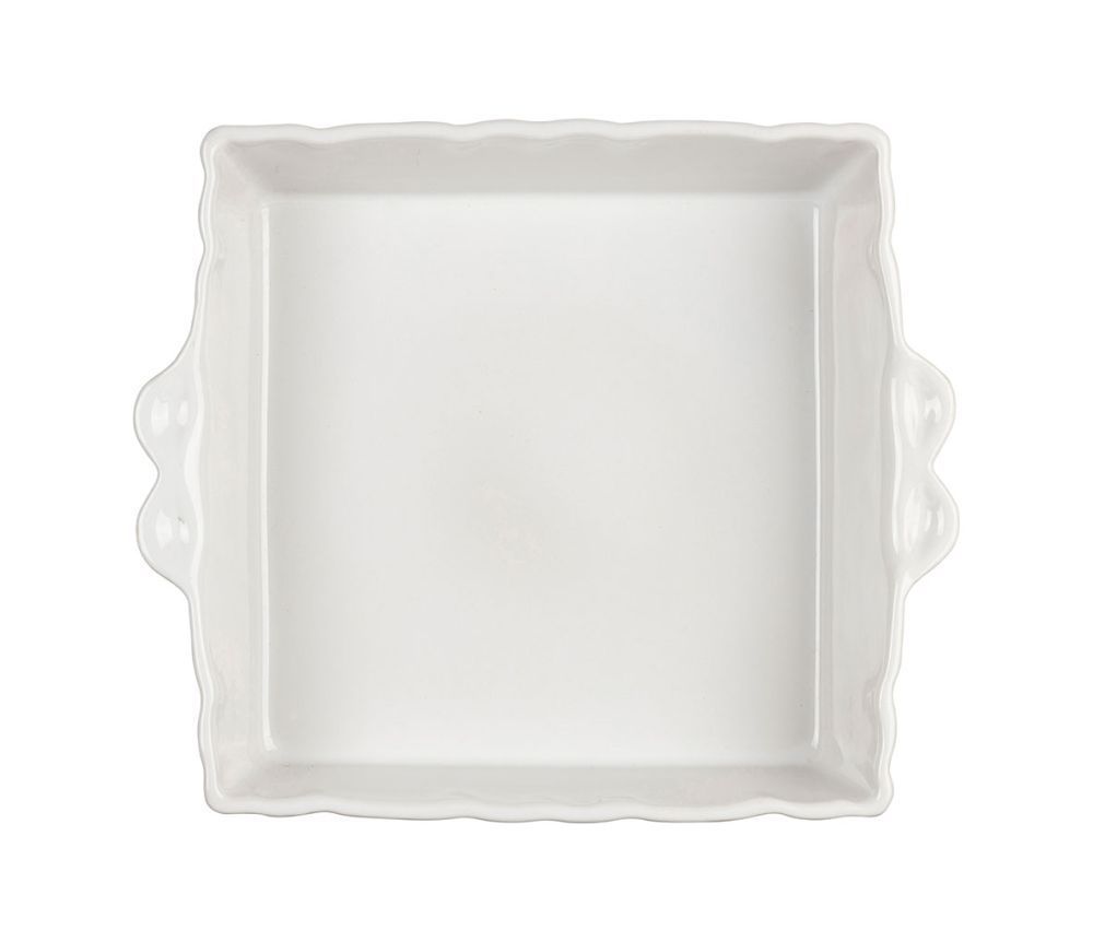 WHITE SQUARE STONEWARE OVEN DISH 29 X 25 X 7CM