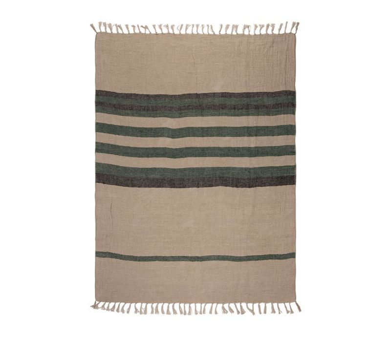 THYME STRIPE LINEN THROW