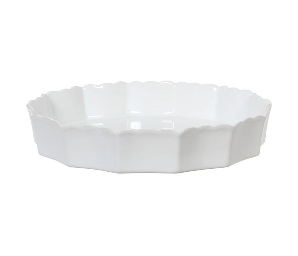 WHITE SANDSTONE PIE DISH 31cm