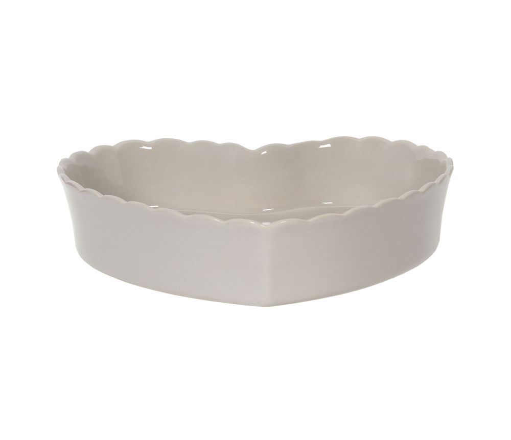 GREY HEART STONEWARE BAKING DISH