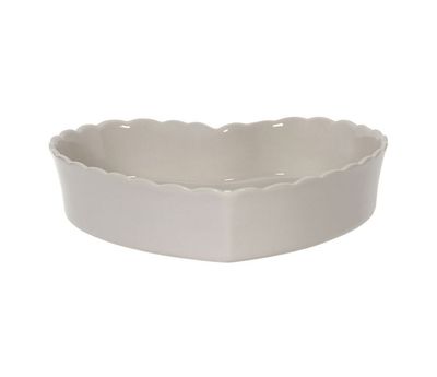 GREY HEART STONEWARE BAKING DISH