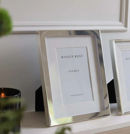 WIDE BORDER SILVER FRAME 4x6 SQUARE