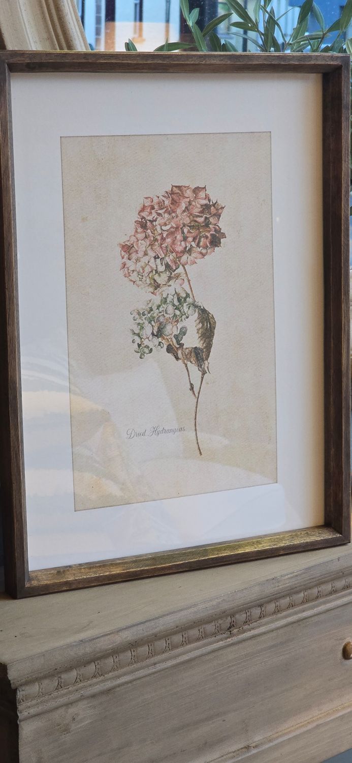 VINTAGE HYDRANGEA FRAMED PRINT NO 4