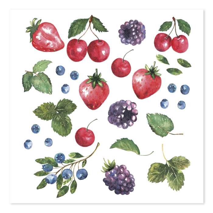 WILD BERRIES DINNER NAPKINS PACK OF 20