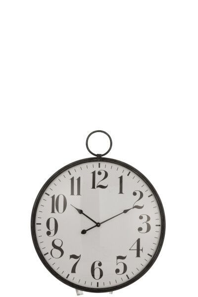 LARGE BLACK METAL FRAME CLOCK