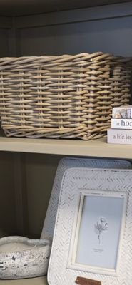 RECTANGULAR KUBU RATTAN SHELF STORAGE BASKET - SIZE 1