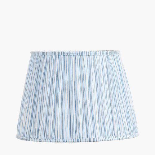 LOLA STRIPE PLEATED LAMP SHADE IN OCEAN 30cm