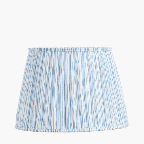 LOLA STRIPE PLEATED LAMP SHADE IN OCEAN 45cm