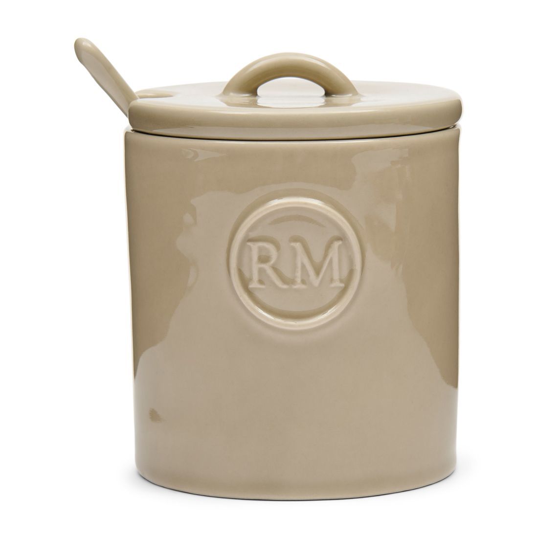 PORTOFINO SUGAR JAR WITH SPOON IN FLAX