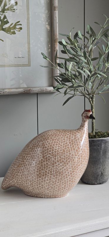 LARGE CLAY SPOTTED GUINEA FOWL