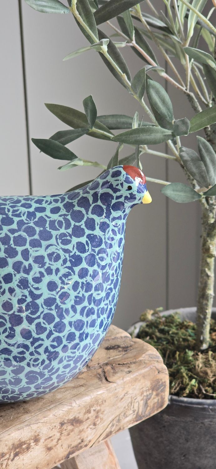 SMALL TURQUOISE ON BLUE SPOTTED QUAIL